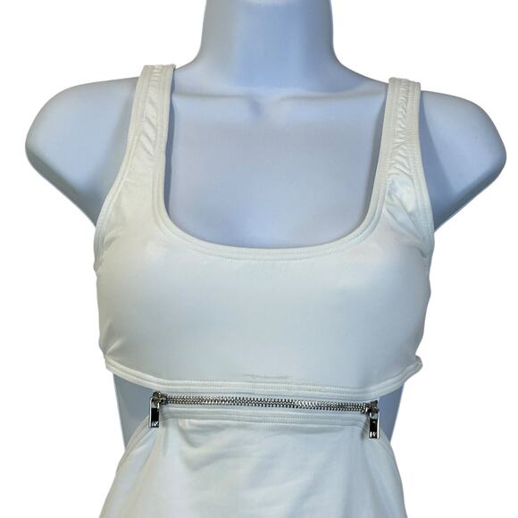 Michael Michael Kors One Piece Zip-Trim Cutout Swimsuit MM3P010 Women 4 NWT FLAW - Picture 5 of 10